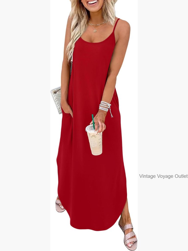 Women's Spaghetti Strap Maxi Dress Casual Summer Vacation Midi